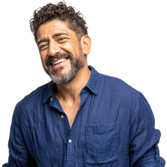 Middle aged man smiling